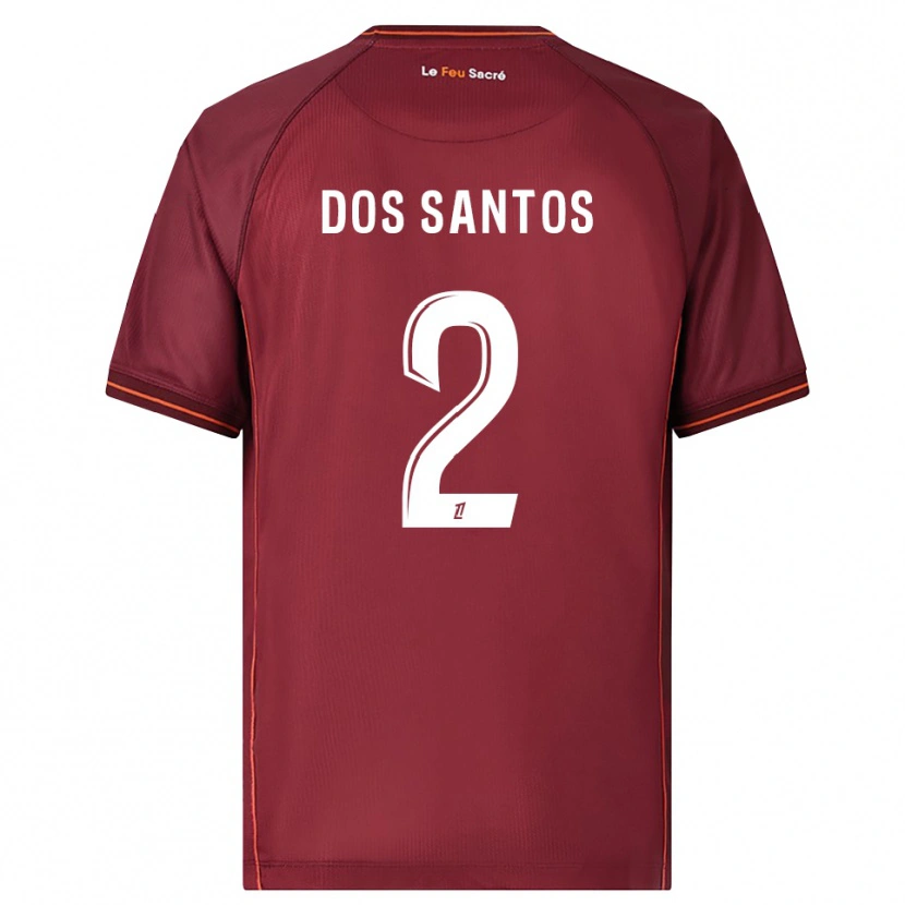 Danxen Kid Tahirys Dos Santos #2 Burgundy White Home Jersey 2025/26 T-Shirt