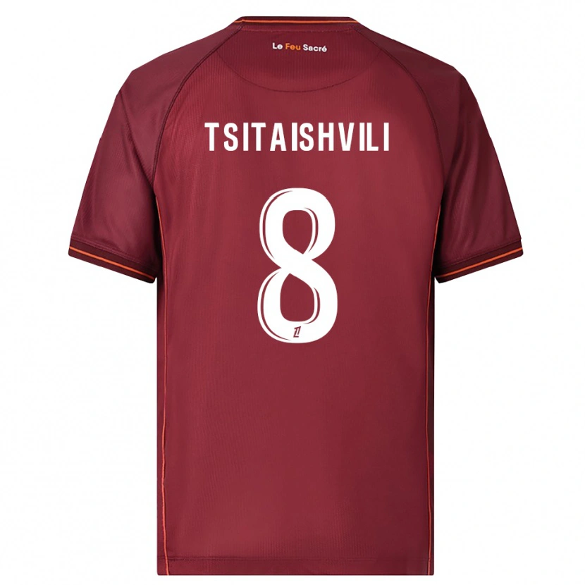 Danxen Kid Giorgi Tsitaishvili #8 Burgundy White Home Jersey 2025/26 T-Shirt