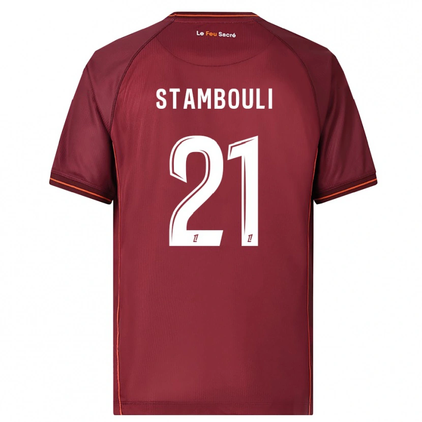 Danxen Kid Benjamin Stambouli #21 Burgundy White Home Jersey 2025/26 T-Shirt