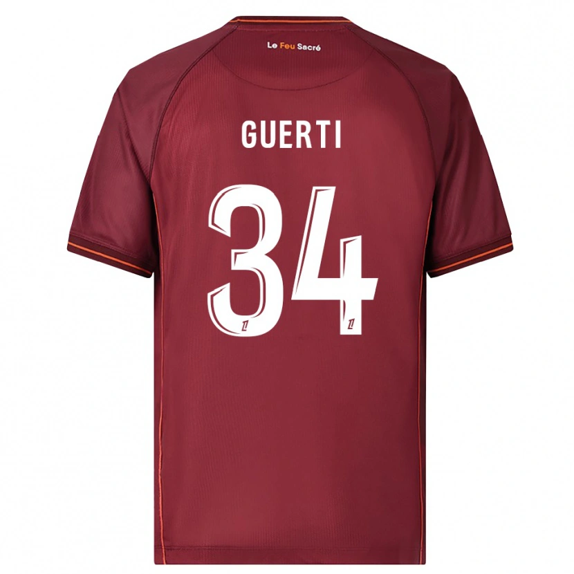 Danxen Kid Ismaël Guerti #34 Burgundy White Home Jersey 2025/26 T-Shirt