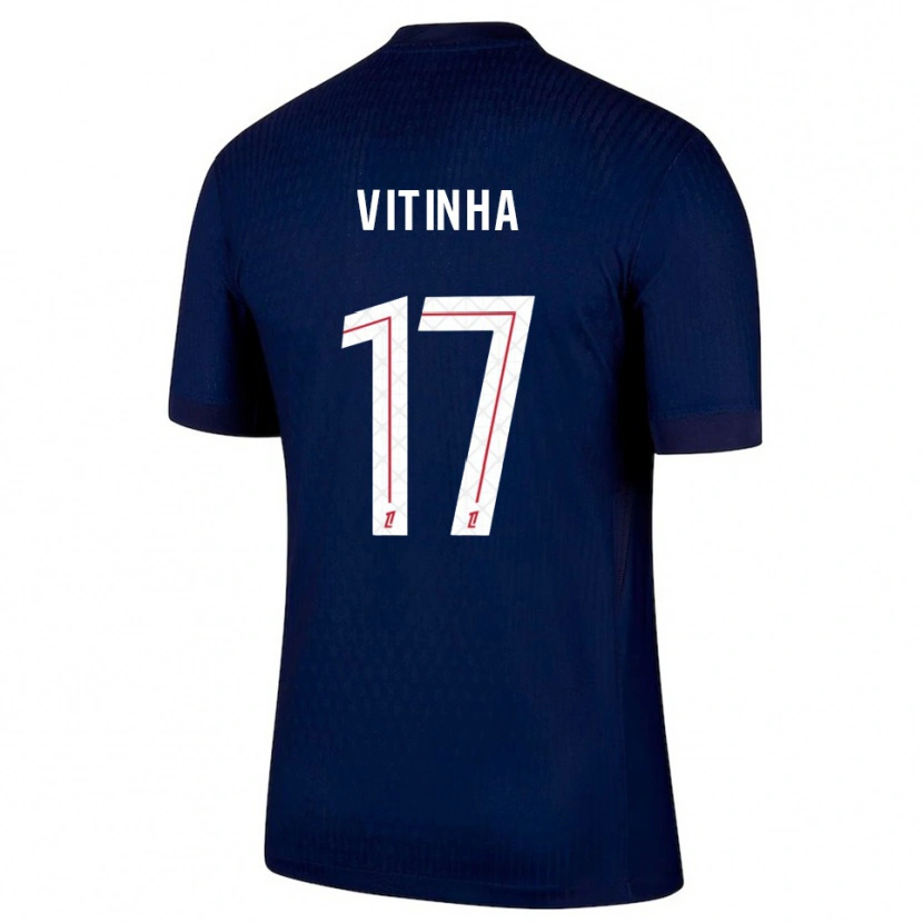 Danxen Kid Vitinha #17 Navy Red Home Jersey 2025/26 T-Shirt