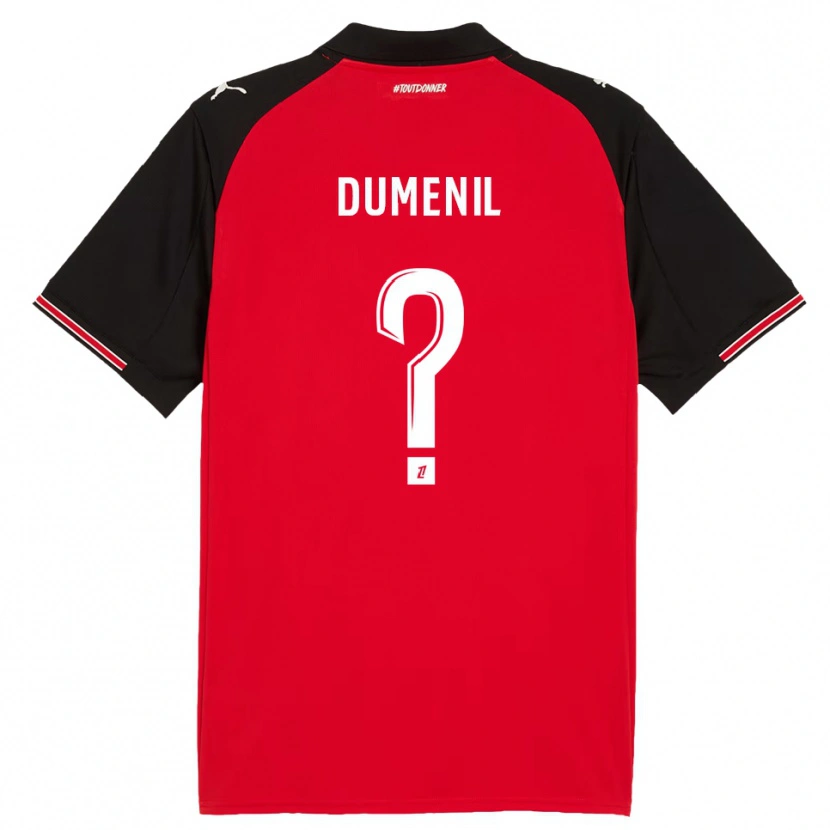 Danxen Kid Kylian Dumenil #0 Red Black Home Jersey 2025/26 T-Shirt