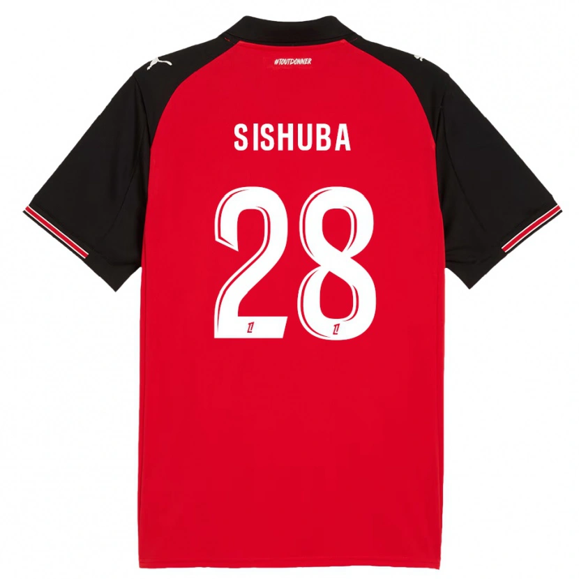 Danxen Kid Ayanda Sishuba #28 Red Black Home Jersey 2025/26 T-Shirt