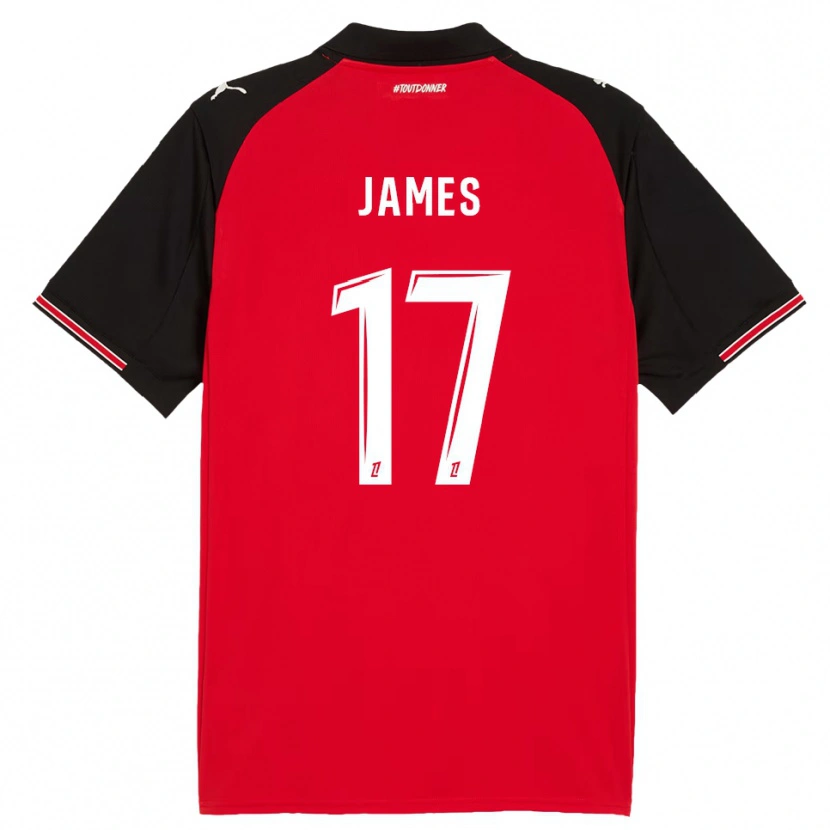 Danxen Kid Jordan James #17 Red Black Home Jersey 2025/26 T-Shirt