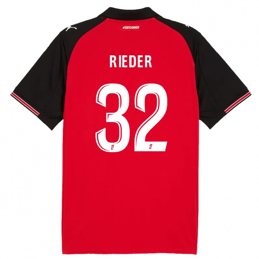 Danxen Kid Fabian Rieder #32 Red Black Home Jersey 2025/26 T-Shirt