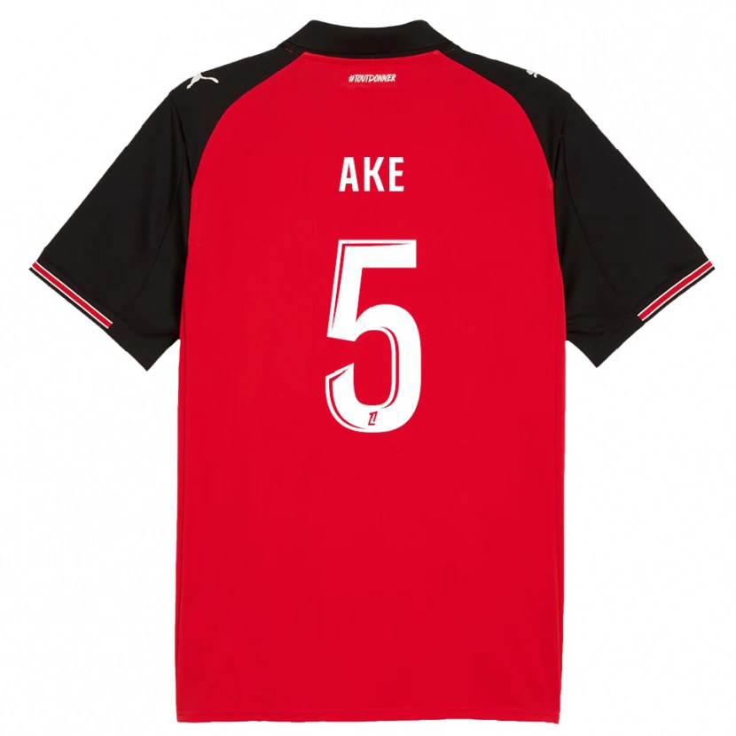 Danxen Kid Junior Ake #5 Red Black Home Jersey 2025/26 T-Shirt