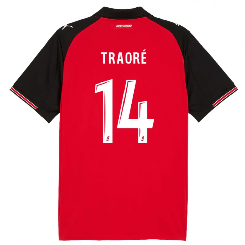 Danxen Kid Erwan Traoré #14 Red Black Home Jersey 2025/26 T-Shirt