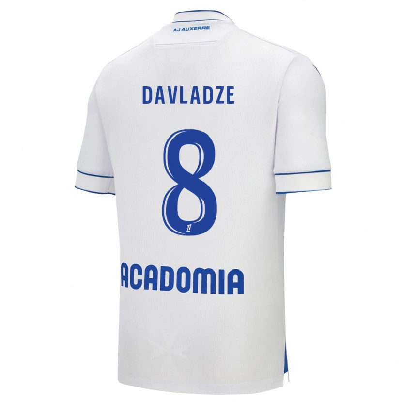 Danxen Kid Luca Davladze #8 White Blue Home Jersey 2025/26 T-Shirt