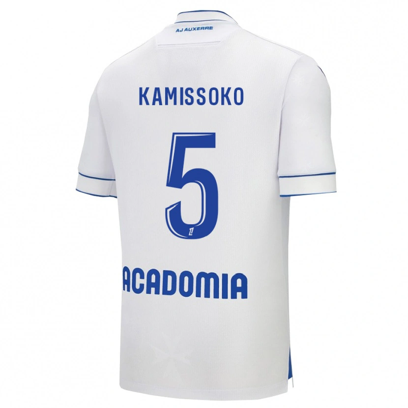 Danxen Kid Idriss Kamissoko #5 White Blue Home Jersey 2025/26 T-Shirt