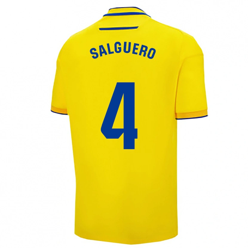 Danxen Kid Adrián Salguero #4 Yellow Navy Home Jersey 2025/26 T-Shirt