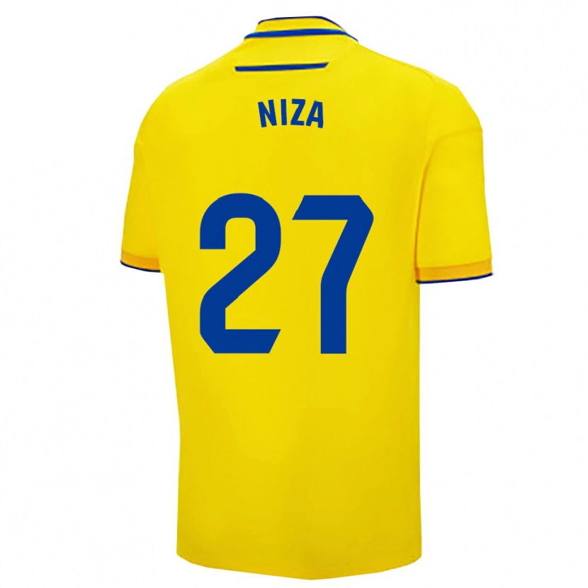 Danxen Kid Sergio Niza #27 Yellow Navy Home Jersey 2025/26 T-Shirt