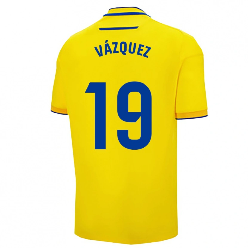 Danxen Kid Borja Vázquez #19 Yellow Navy Home Jersey 2025/26 T-Shirt