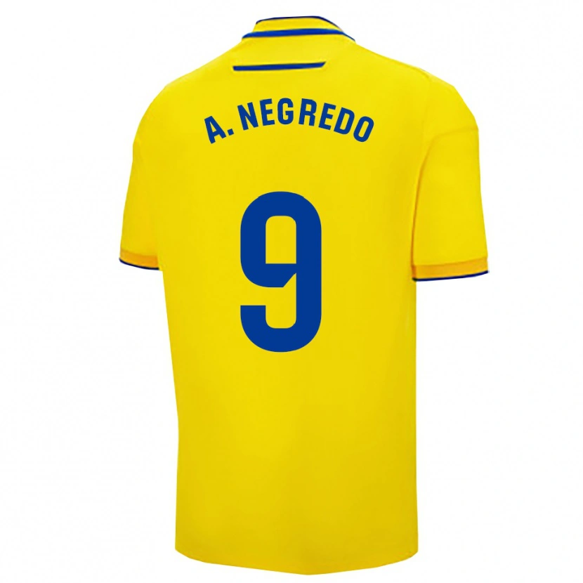 Danxen Kid Álvaro Negredo #9 Yellow Navy Home Jersey 2025/26 T-Shirt