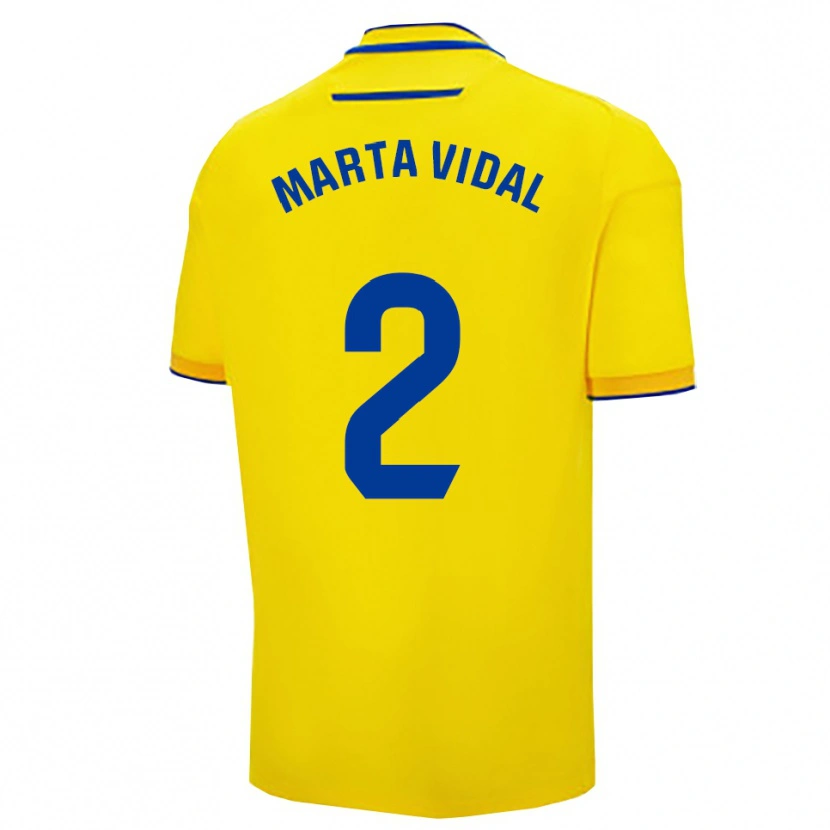 Danxen Kid Marta Vidal Vela #2 Yellow Navy Home Jersey 2025/26 T-Shirt