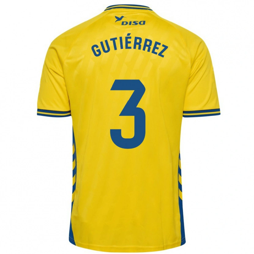 Danxen Kid Cristian Gutiérrez #3 Yellow Blue Home Jersey 2025/26 T-Shirt