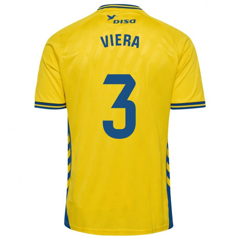 Danxen Kid Óliver Viera #3 Yellow Blue Home Jersey 2025/26 T-Shirt
