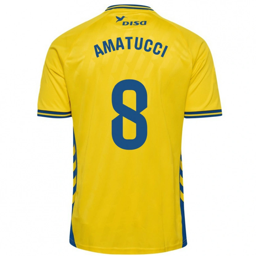 Danxen Kid Lorenzo Amatucci #8 Yellow Blue Home Jersey 2025/26 T-Shirt