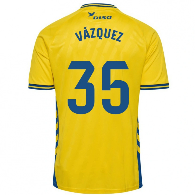 Danxen Kid Adrián Vázquez #35 Yellow Blue Home Jersey 2025/26 T-Shirt