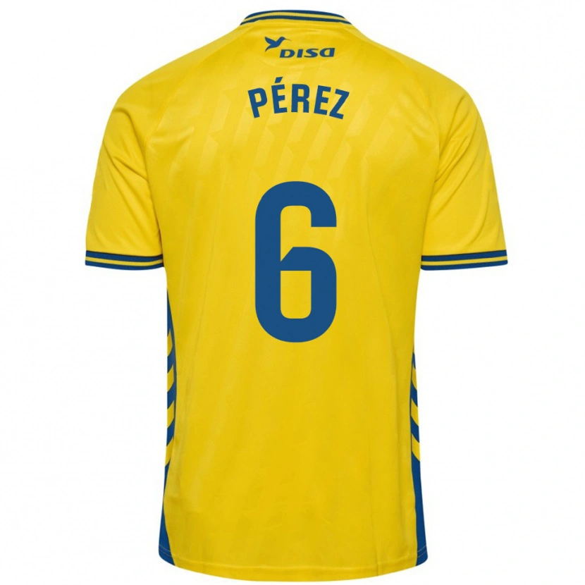Danxen Kid Yoni Pérez #6 Yellow Blue Home Jersey 2025/26 T-Shirt