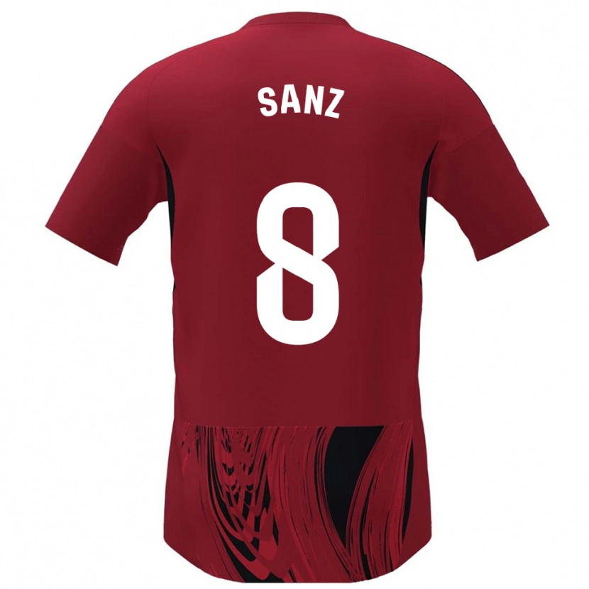 Danxen Kid Álvaro Sanz #8 Red Black Home Jersey 2025/26 T-Shirt