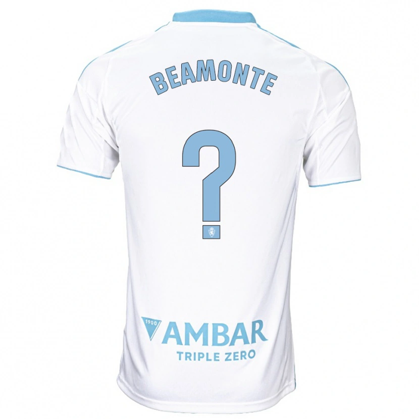 Danxen Kid Adrián Beamonte #0 White Sky Blue Home Jersey 2025/26 T-Shirt