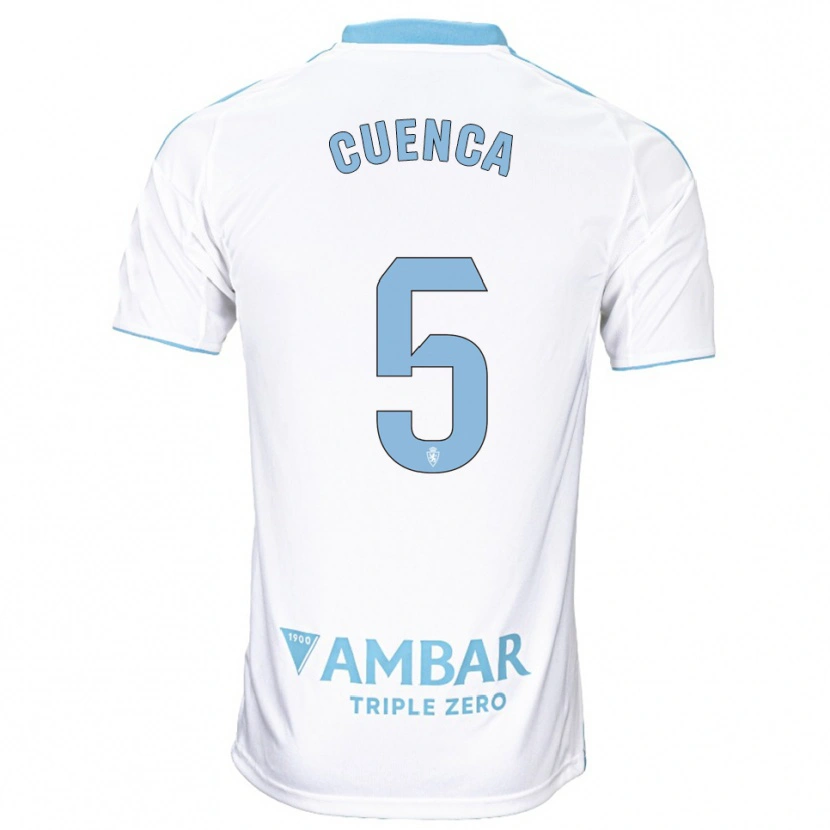 Danxen Kid Marcos Cuenca #5 White Sky Blue Home Jersey 2025/26 T-Shirt
