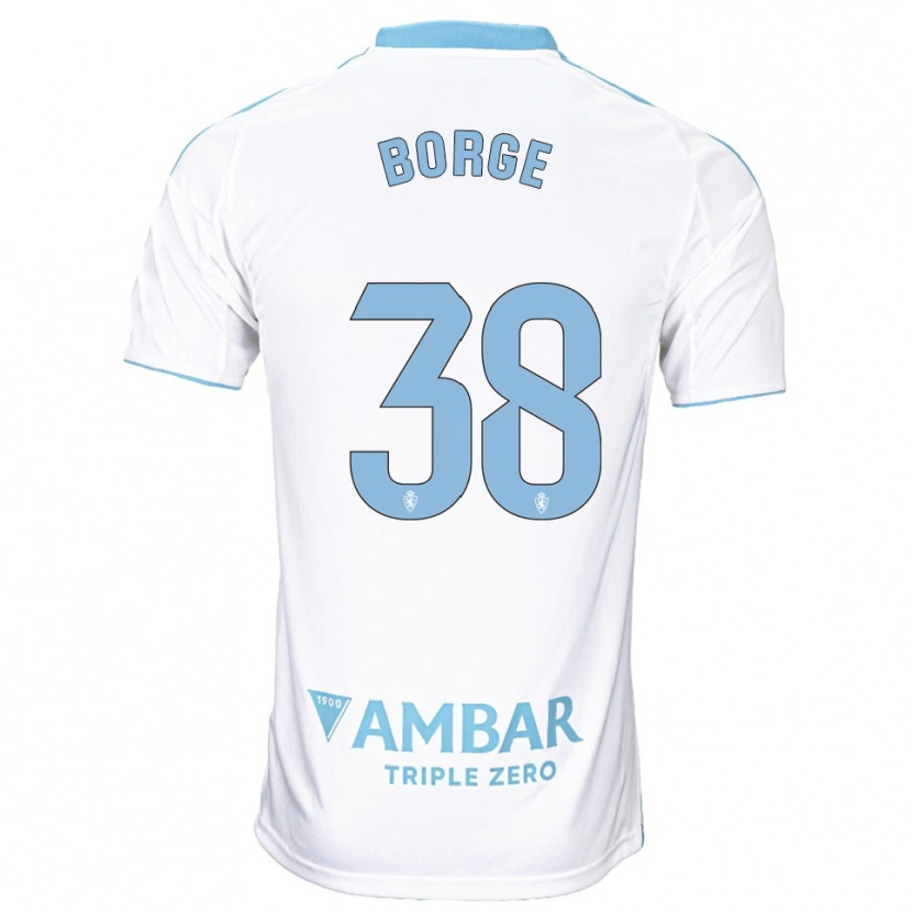 Danxen Kid Andrés Borge #38 White Sky Blue Home Jersey 2025/26 T-Shirt