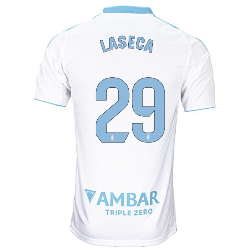 Danxen Kid Alejandro Laseca #29 White Sky Blue Home Jersey 2025/26 T-Shirt