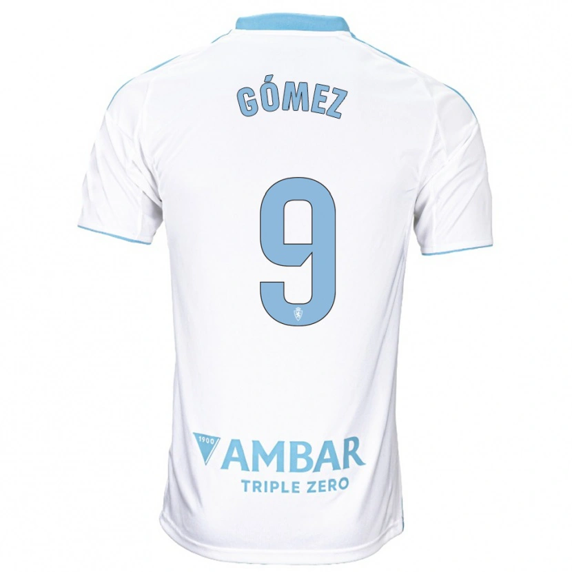 Danxen Kid Dani Gómez #9 White Sky Blue Home Jersey 2025/26 T-Shirt