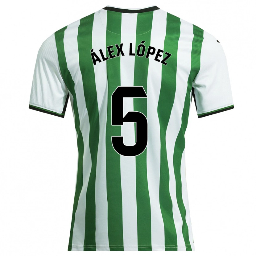 Danxen Kid Álex López #5 White Green Home Jersey 2025/26 T-Shirt