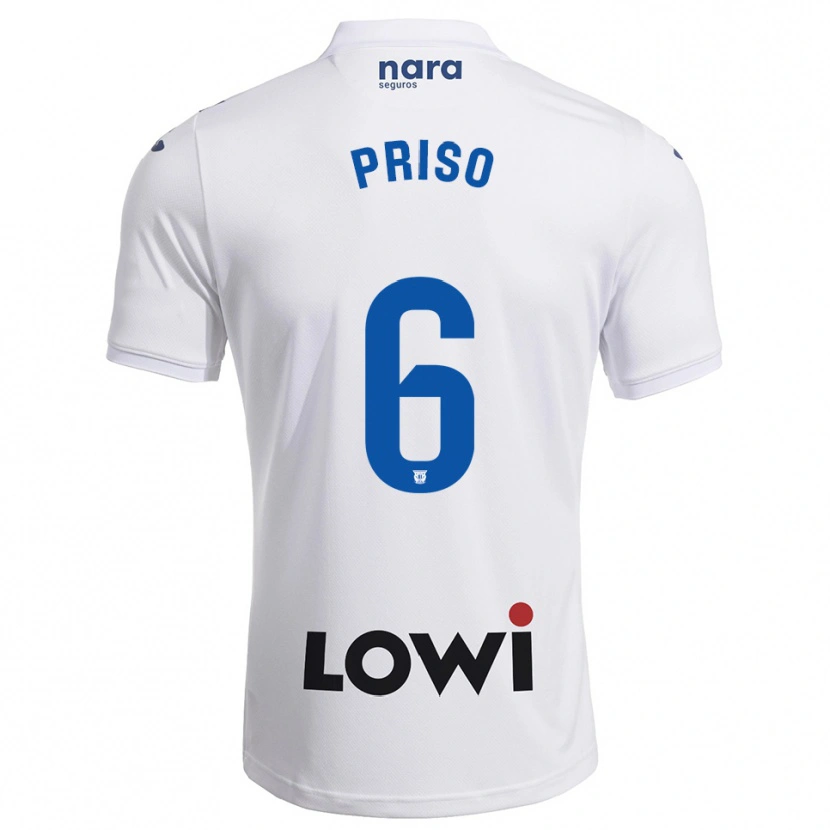 Danxen Kid Mike Priso #6 White Navy Home Jersey 2025/26 T-Shirt