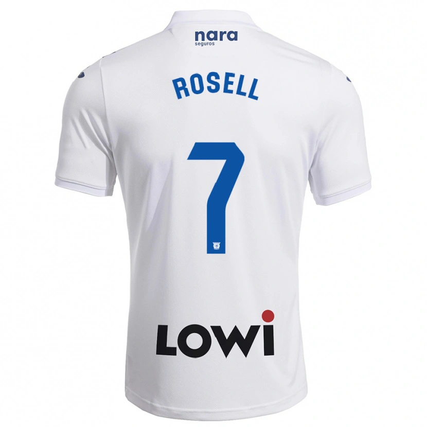 Danxen Kid Adrián Rosell #7 White Navy Home Jersey 2025/26 T-Shirt