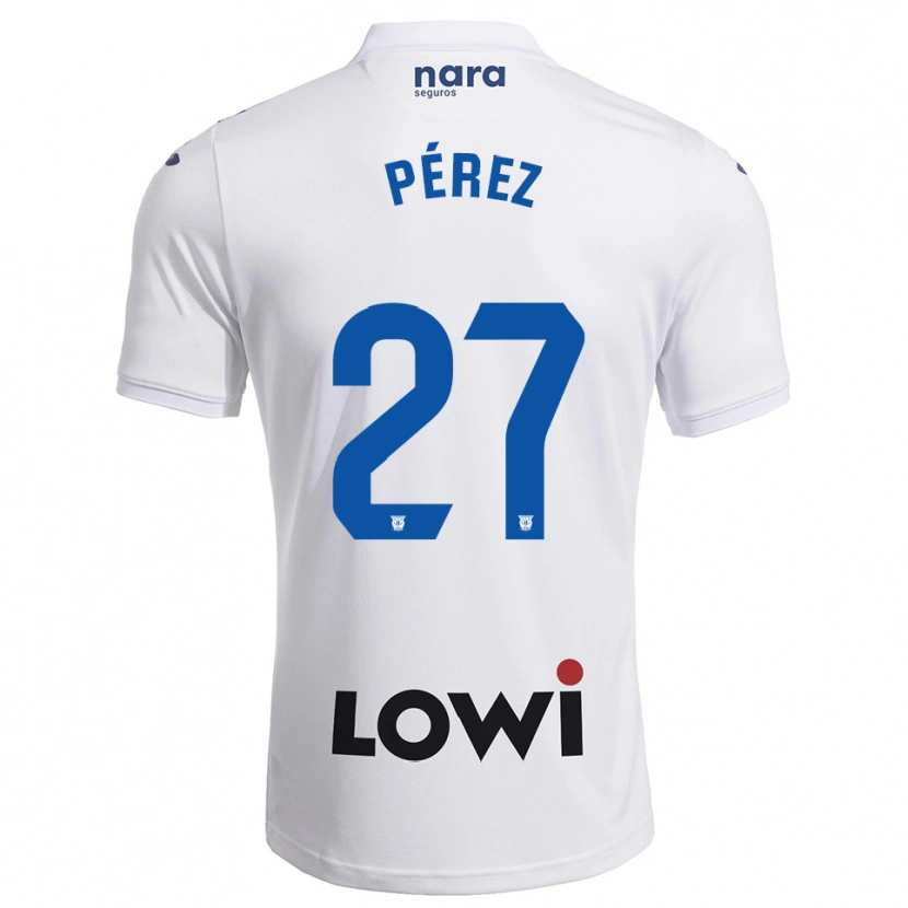 Danxen Kid Noé Pérez #27 White Navy Home Jersey 2025/26 T-Shirt
