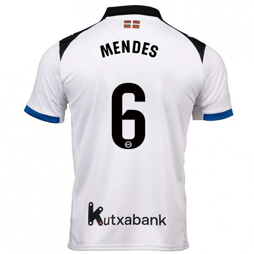 Danxen Kid Tomás Mendes #6 White Blue Away Jersey 2025/26 T-Shirt