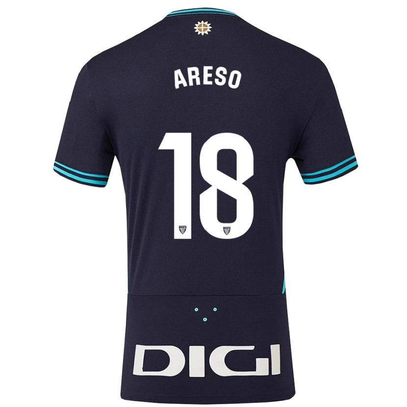 Danxen Kid Jesús Areso #18 Navy Sky Blue Away Jersey 2025/26 T-Shirt