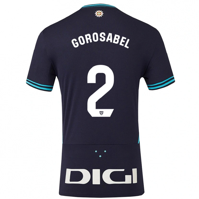 Danxen Kid Andoni Gorosabel #2 Navy Sky Blue Away Jersey 2025/26 T-Shirt