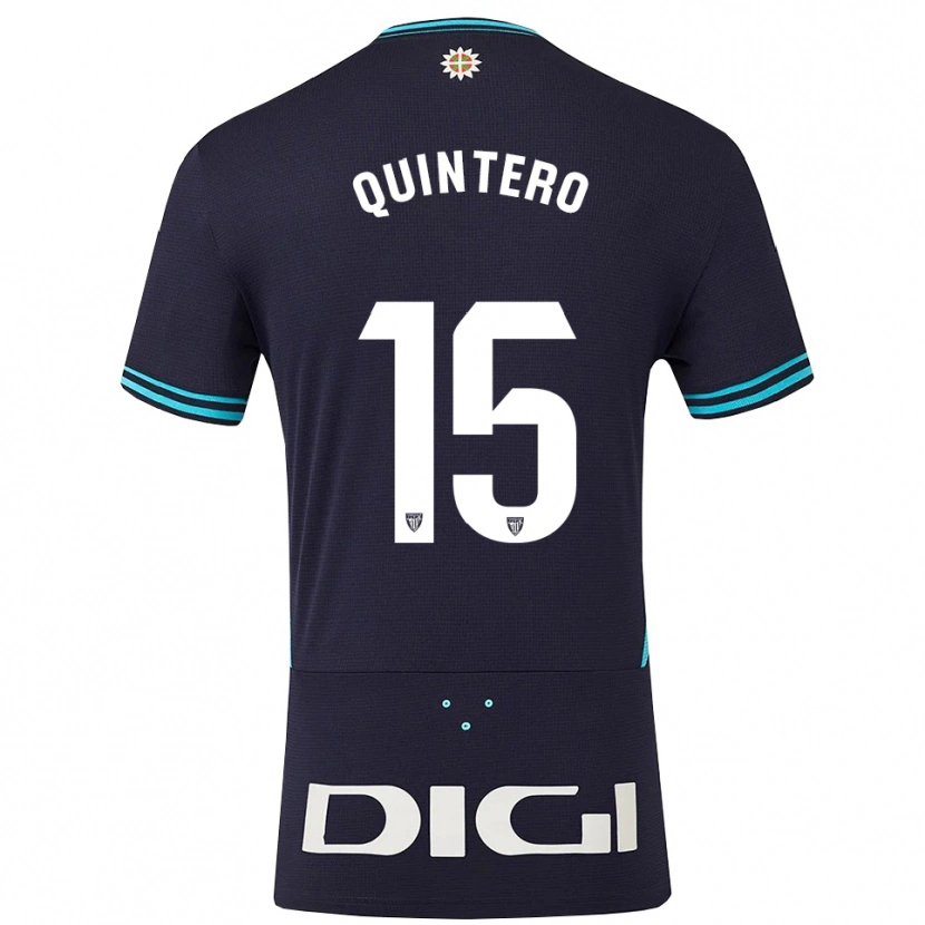 Danxen Kid Iker Quintero #15 Navy Sky Blue Away Jersey 2025/26 T-Shirt