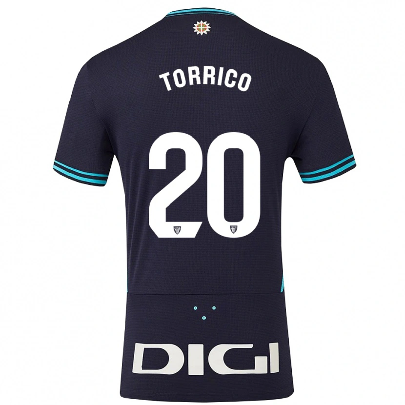 Danxen Kid Aitor Torrico #20 Navy Sky Blue Away Jersey 2025/26 T-Shirt