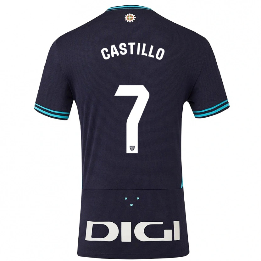 Danxen Kid Unai Castillo #7 Navy Sky Blue Away Jersey 2025/26 T-Shirt