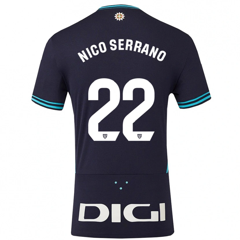 Danxen Kid Nico Serrano #22 Navy Sky Blue Away Jersey 2025/26 T-Shirt