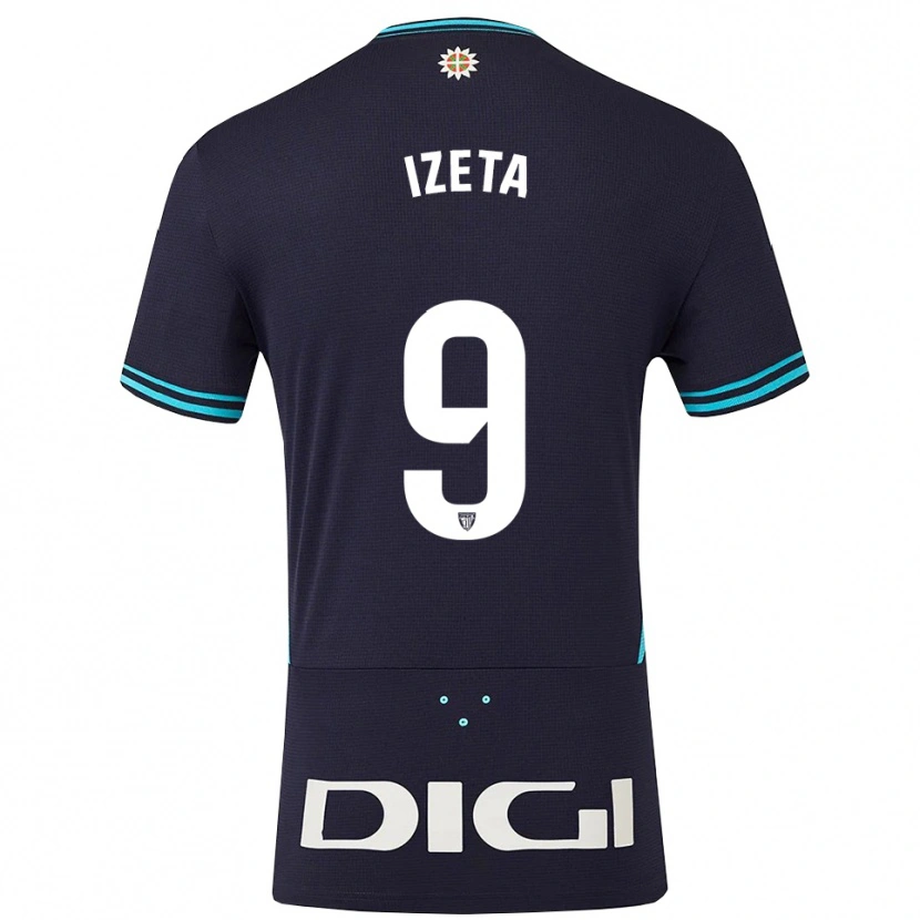 Danxen Kid Urko Izeta #9 Navy Sky Blue Away Jersey 2025/26 T-Shirt