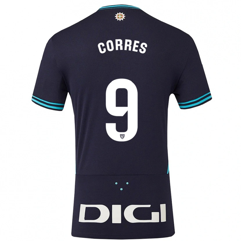 Danxen Kid Yulema Corres #9 Navy Sky Blue Away Jersey 2025/26 T-Shirt