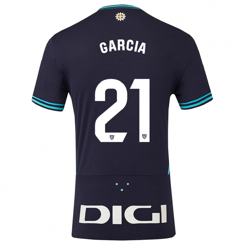 Danxen Kid Beñat García #21 Navy Sky Blue Away Jersey 2025/26 T-Shirt