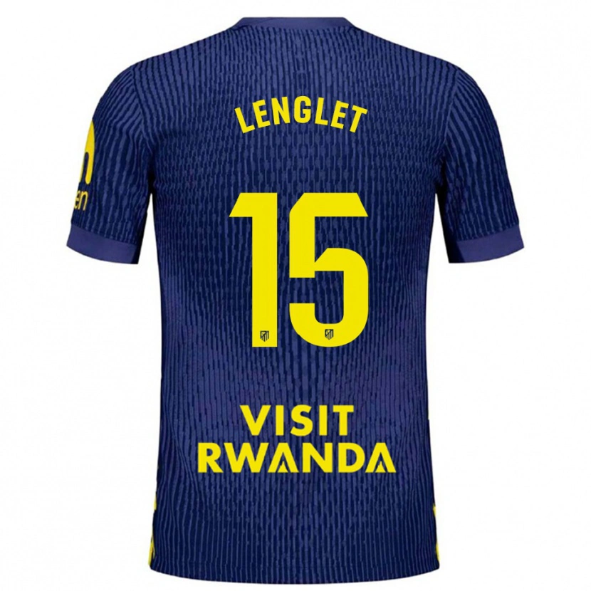 Danxen Kid Clément Lenglet #15 Navy Yellow Away Jersey 2025/26 T-Shirt
