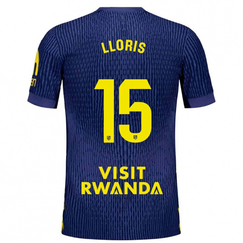 Danxen Kid Silvia Lloris #15 Navy Yellow Away Jersey 2025/26 T-Shirt
