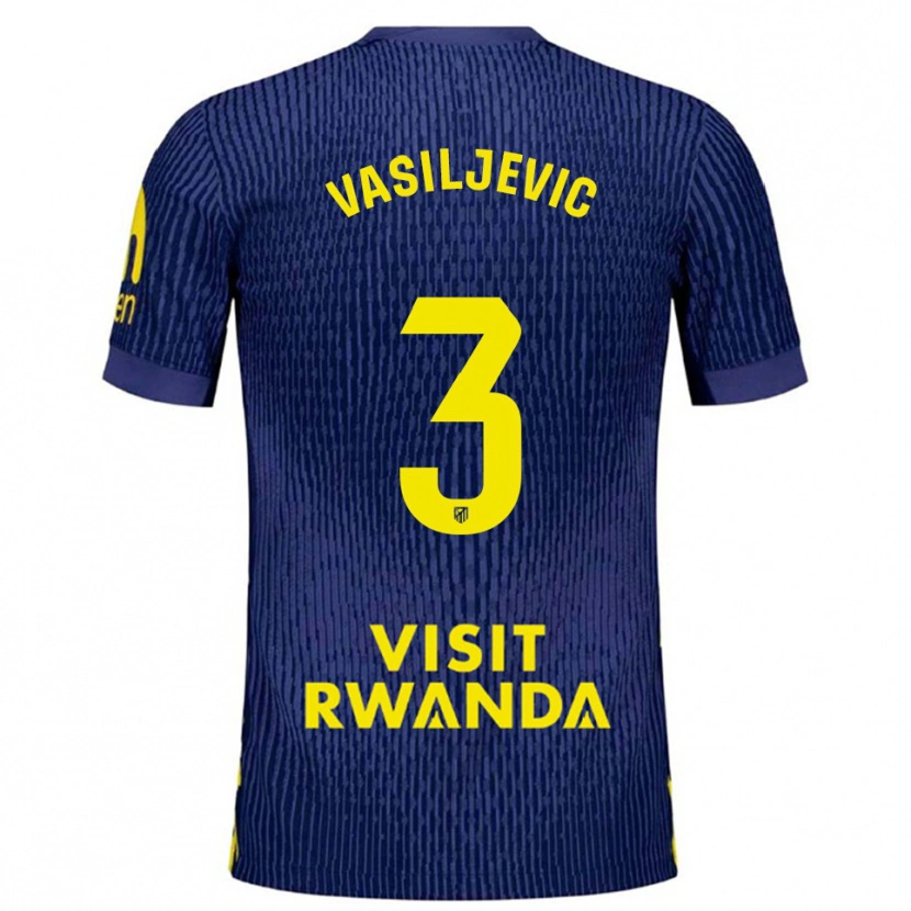 Danxen Kid Ivan Vasiljevic #3 Navy Yellow Away Jersey 2025/26 T-Shirt
