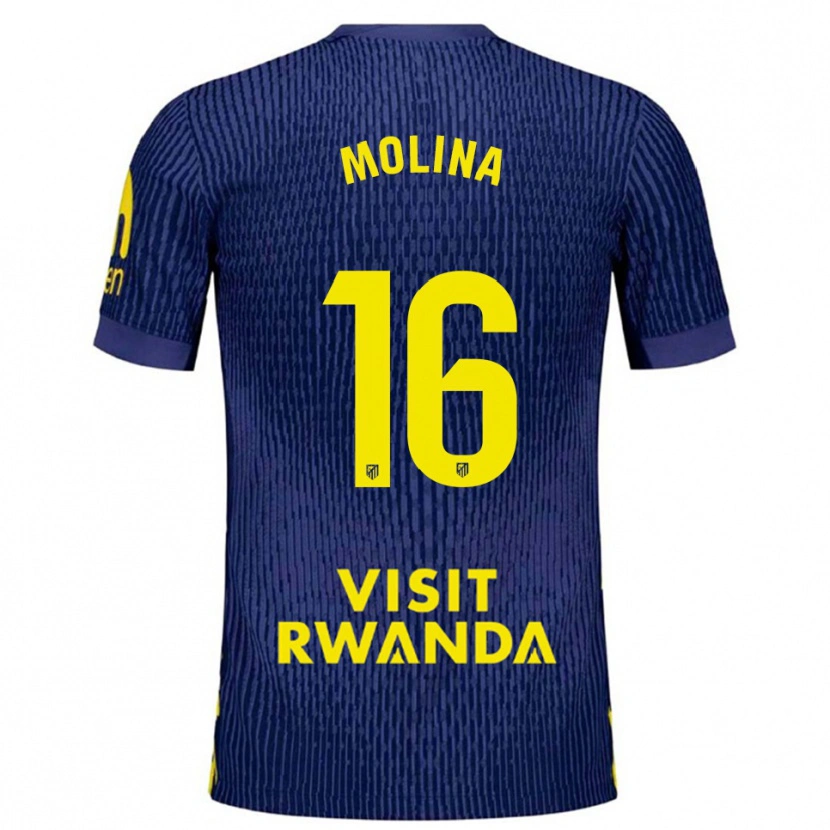 Danxen Kid Nahuel Molina #16 Navy Yellow Away Jersey 2025/26 T-Shirt