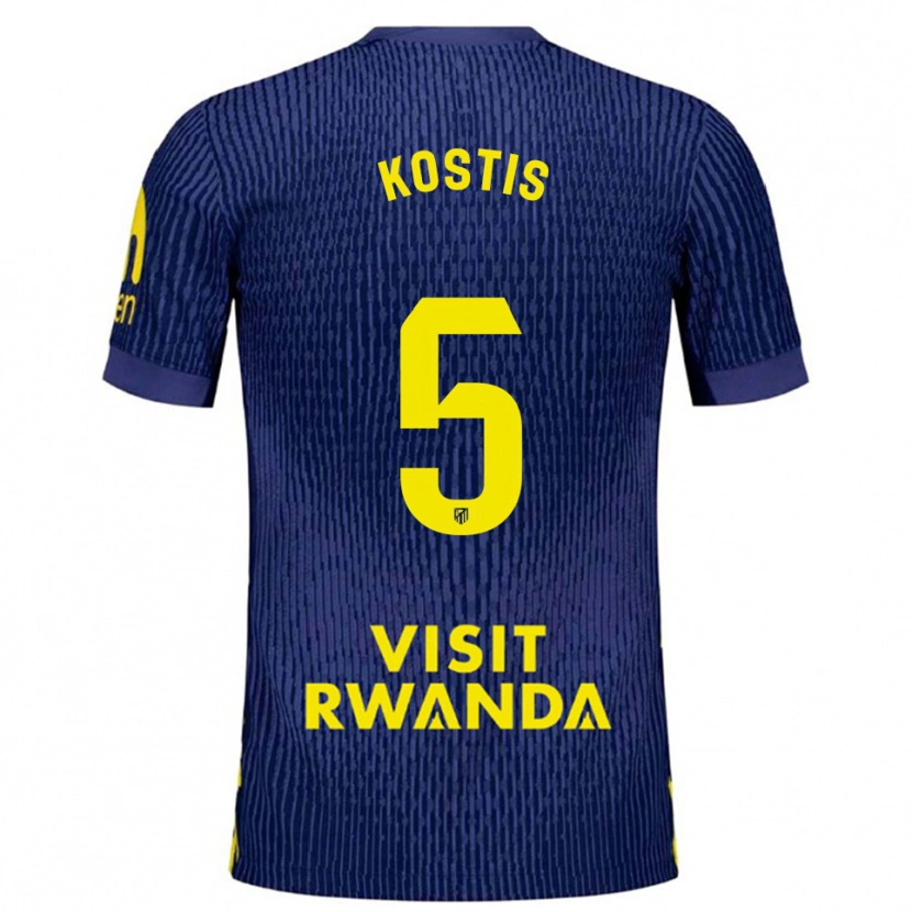 Danxen Kid Ilias Kostis #5 Navy Yellow Away Jersey 2025/26 T-Shirt
