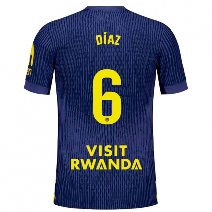 Danxen Kid Javier Díaz #6 Navy Yellow Away Jersey 2025/26 T-Shirt