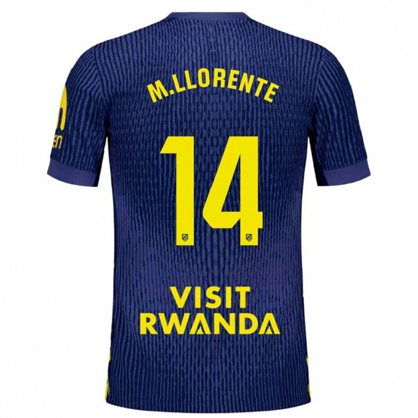 Danxen Kid Marcos Llorente #14 Navy Yellow Away Jersey 2025/26 T-Shirt